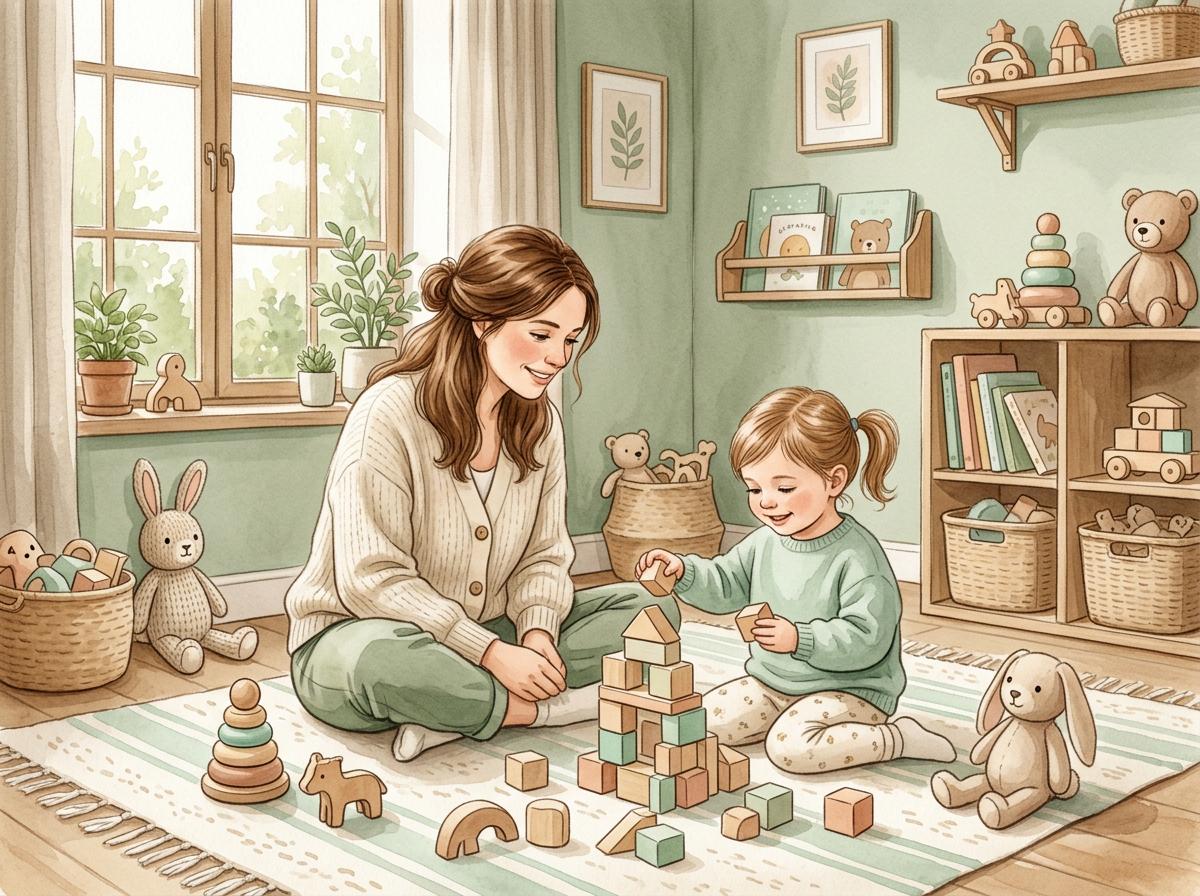 Мама и ребенок играют вместе